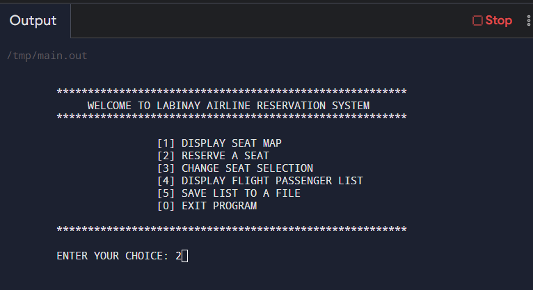 airline reservation
